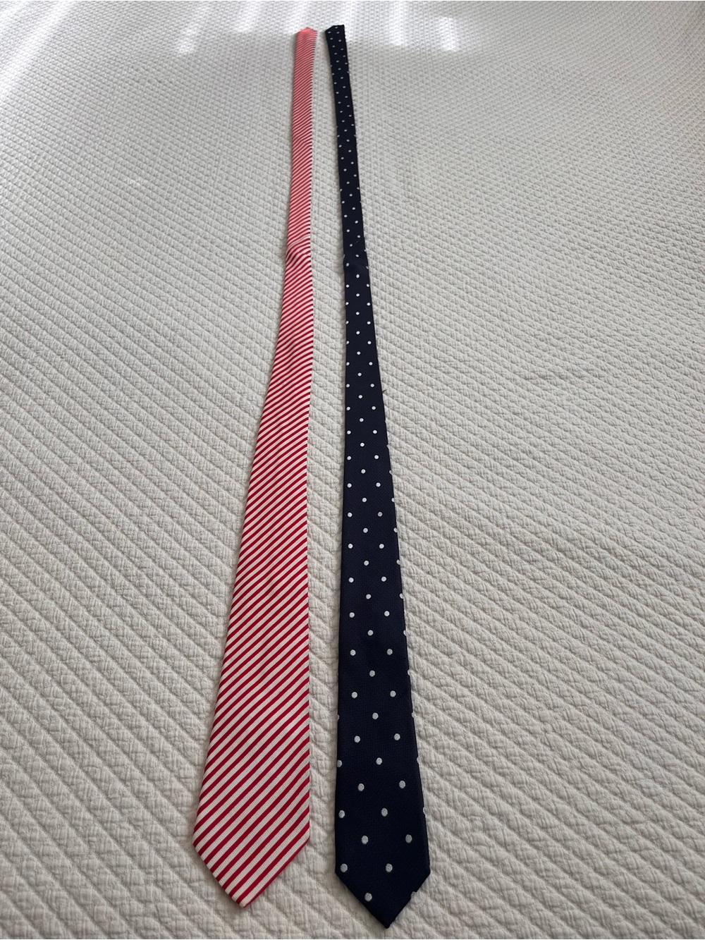 Zara Red Striped & Navy Polka Dot Slim Ties